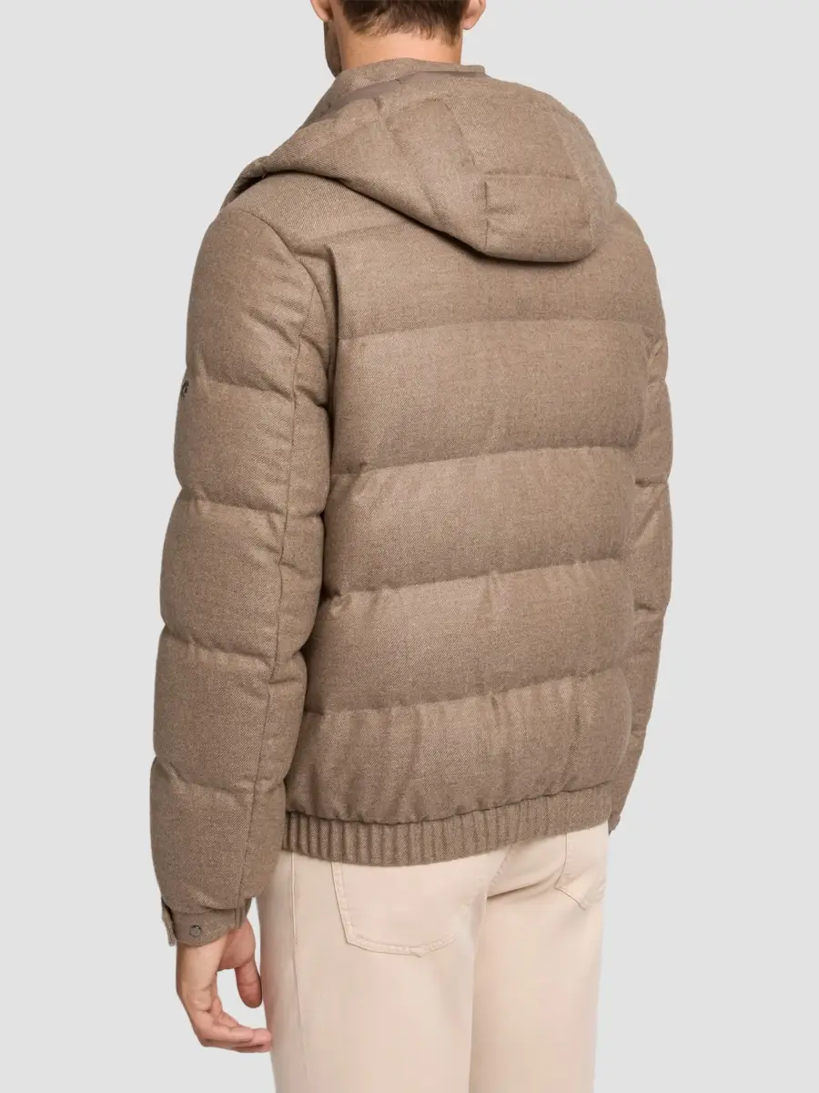 Stefano Ricci Men's Virgin Wool and Cashmere Hooded Down Jacket | Thumbnail 4 Stefano Ricci Men's Virgin Wool and Cashmere Hooded Down Jacket | Thumbnail 4