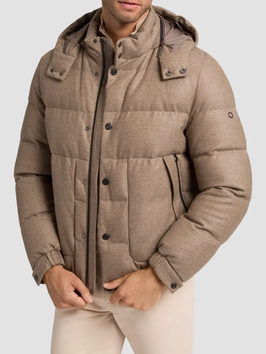Stefano Ricci Men's Virgin Wool and Cashmere Hooded Down Jacket | Thumbnail 5 Stefano Ricci Men's Virgin Wool and Cashmere Hooded Down Jacket | Thumbnail 5