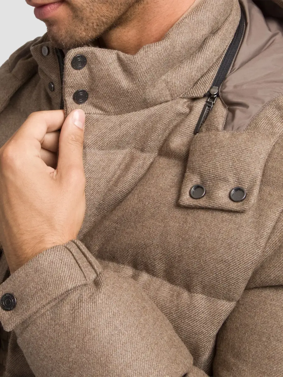 Stefano Ricci Men's Virgin Wool and Cashmere Hooded Down Jacket | Thumbnail 6 Stefano Ricci Men's Virgin Wool and Cashmere Hooded Down Jacket | Thumbnail 6