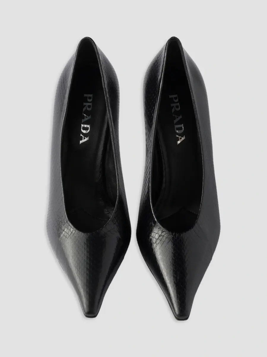 Prada Women's Ayers Leather Pointy Toe Pumps | Thumbnail 2