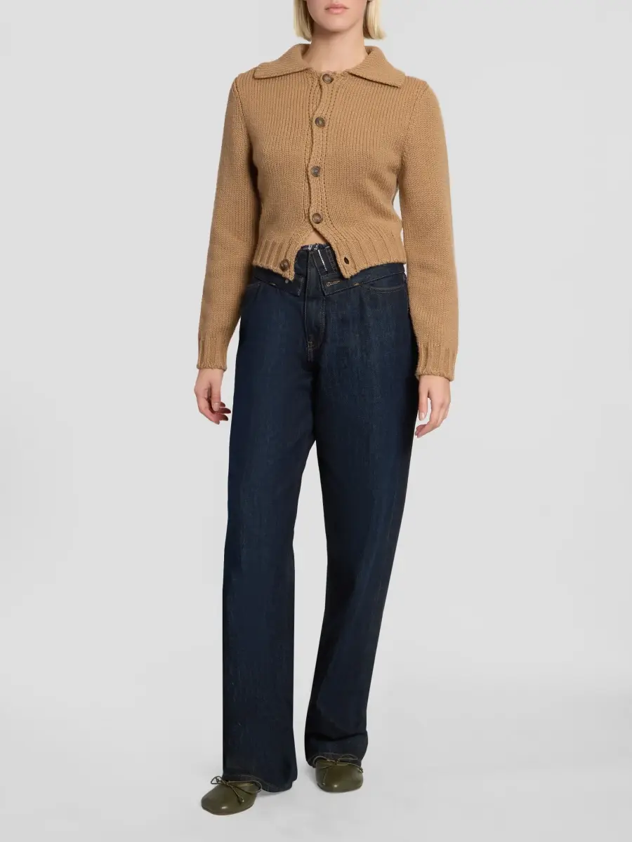 MM6 Maison Martin Margiela Women's Wool-Blend Knit Spread-Collar Cardigan | Thumbnail 2 MM6 Maison Martin Margiela Women's Wool-Blend Knit Spread-Collar Cardigan | Thumbnail 2
