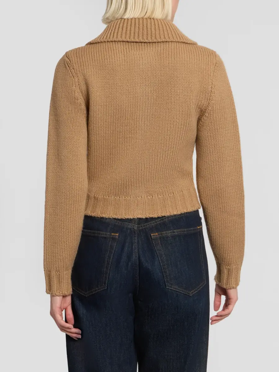 MM6 Maison Martin Margiela Women's Wool-Blend Knit Spread-Collar Cardigan | Thumbnail 3 MM6 Maison Martin Margiela Women's Wool-Blend Knit Spread-Collar Cardigan | Thumbnail 3