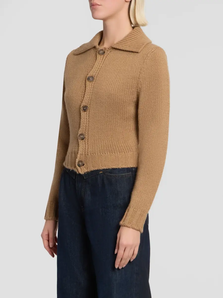 MM6 Maison Martin Margiela Women's Wool-Blend Knit Spread-Collar Cardigan | Thumbnail 4 MM6 Maison Martin Margiela Women's Wool-Blend Knit Spread-Collar Cardigan | Thumbnail 4