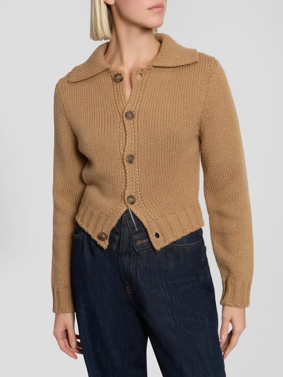 MM6 Maison Martin Margiela Women's Wool-Blend Knit Spread-Collar Cardigan | Thumbnail 5 MM6 Maison Martin Margiela Women's Wool-Blend Knit Spread-Collar Cardigan | Thumbnail 5