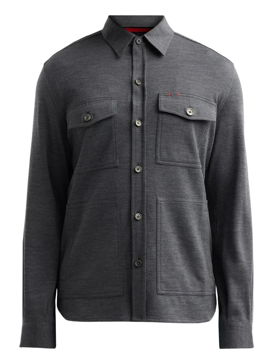 Isaia Men's Wool-Nylon-Blend Jersey Overshirt