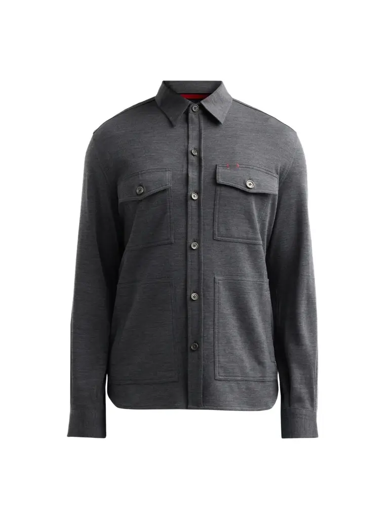 Men's Wool-Nylon-Blend Jersey Overshirt