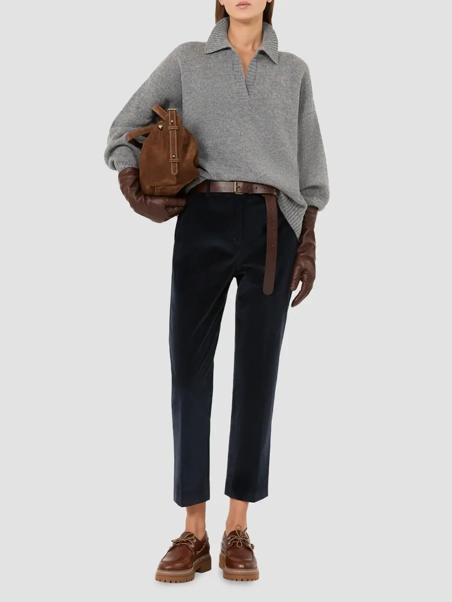 Weekend Max Mara Women's Cotton Velvet Cropped Trousers | Thumbnail 2 Weekend Max Mara Women's Cotton Velvet Cropped Trousers | Thumbnail 2