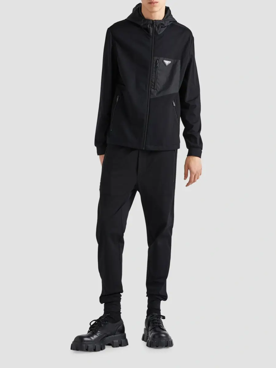 Prada Men's Technical Cotton and Re-Nylon Cardigan | Thumbnail 2 Prada Men's Technical Cotton and Re-Nylon Cardigan | Thumbnail 2