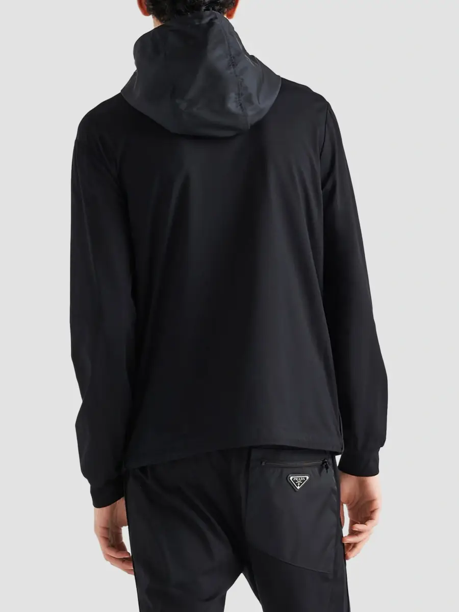 Prada Men's Technical Cotton and Re-Nylon Cardigan | Thumbnail 4 Prada Men's Technical Cotton and Re-Nylon Cardigan | Thumbnail 4