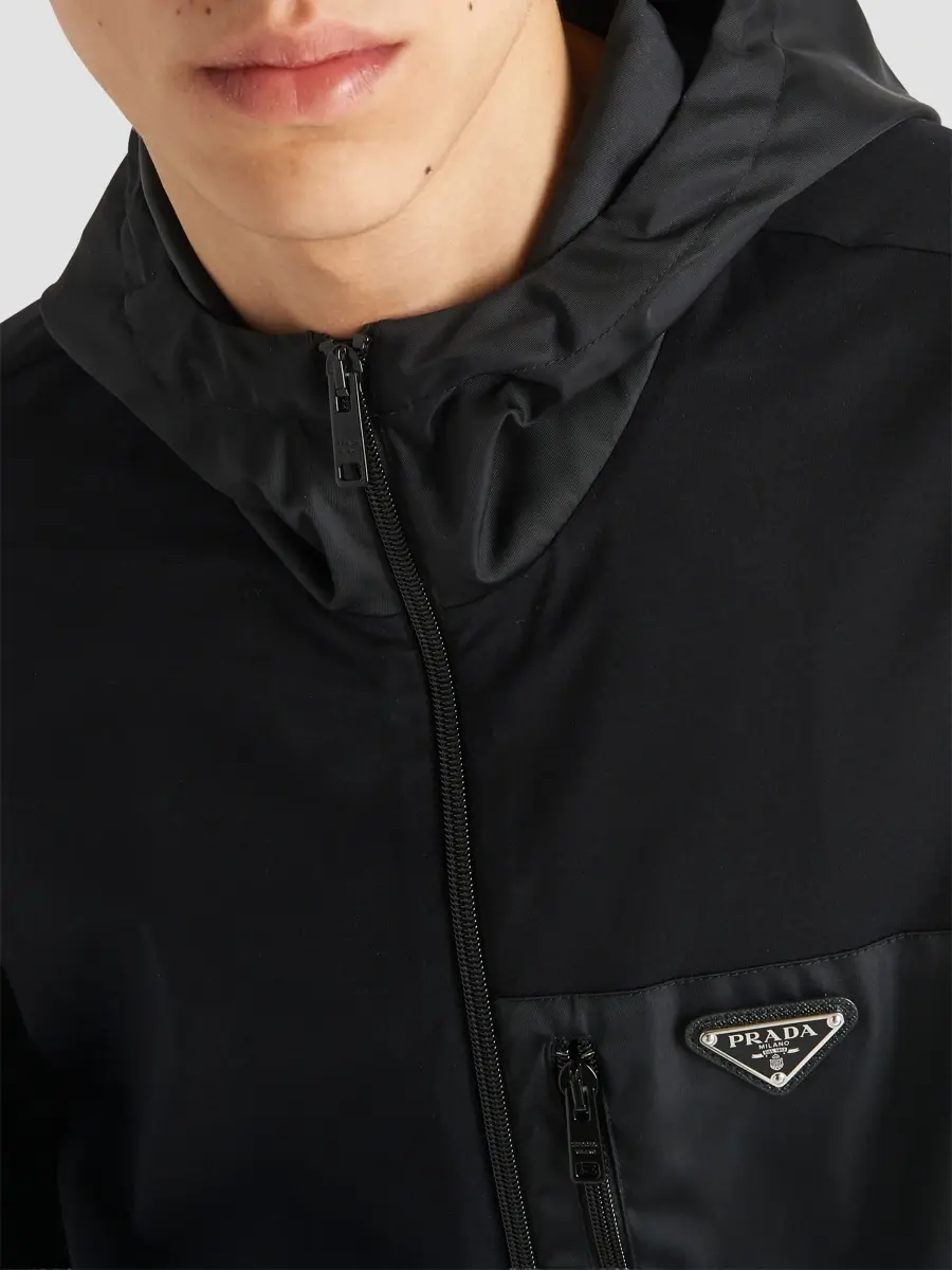 Prada Men's Technical Cotton and Re-Nylon Cardigan | Thumbnail 5 Prada Men's Technical Cotton and Re-Nylon Cardigan | Thumbnail 5
