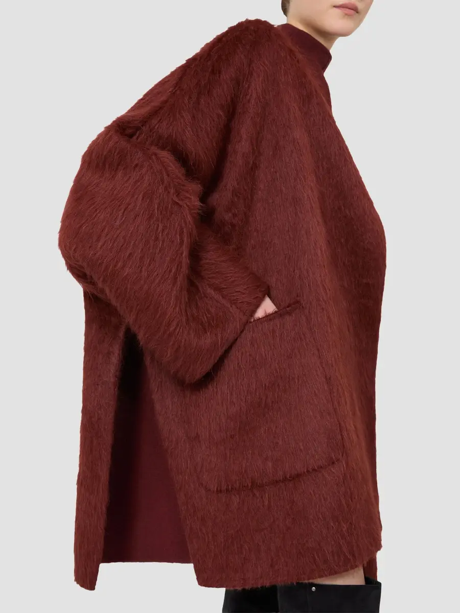 Max Mara Women's Short Alpaca and Wool Coat - Rust | Thumbnail 5 Max Mara Women's Short Alpaca and Wool Coat - Rust | Thumbnail 5