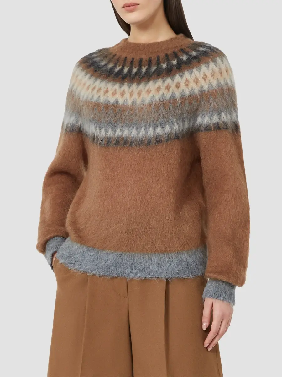 Max Mara Women's Fair Isle Wool and Mohair Sweater | Thumbnail 3 Max Mara Women's Fair Isle Wool and Mohair Sweater | Thumbnail 3