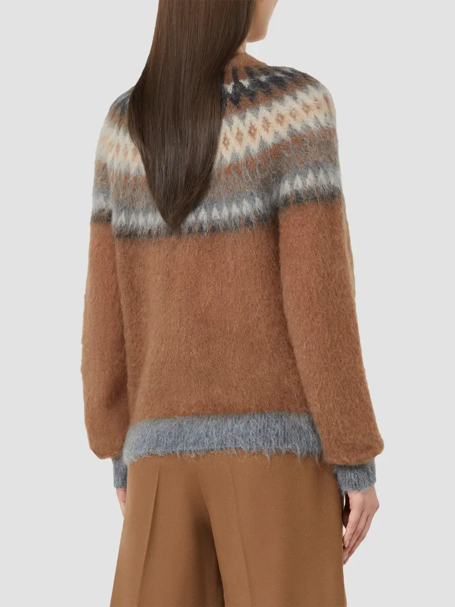 Max Mara Women's Fair Isle Wool and Mohair Sweater | Thumbnail 4 Max Mara Women's Fair Isle Wool and Mohair Sweater | Thumbnail 4