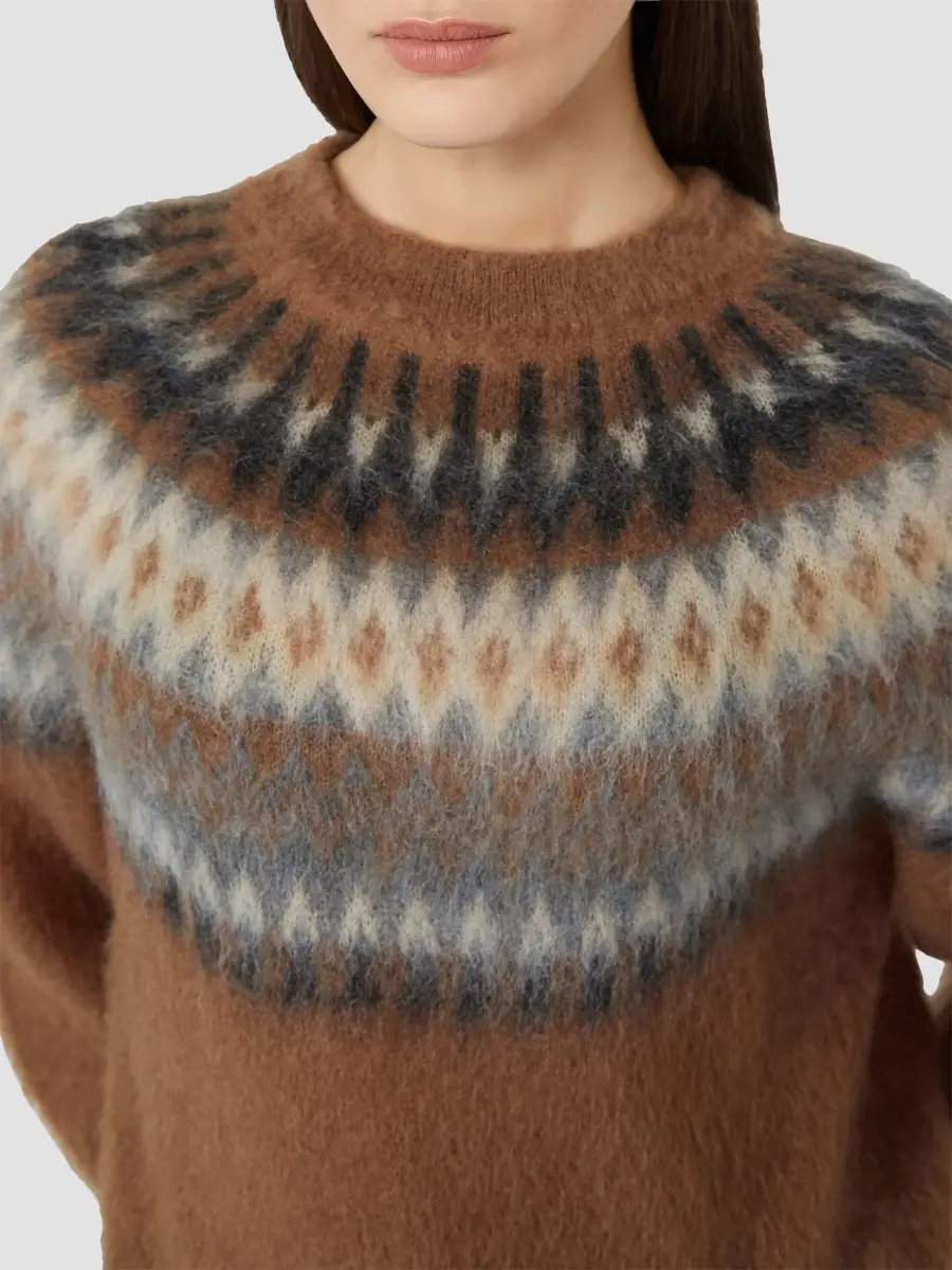 Max Mara Women's Fair Isle Wool and Mohair Sweater | Thumbnail 5 Max Mara Women's Fair Isle Wool and Mohair Sweater | Thumbnail 5