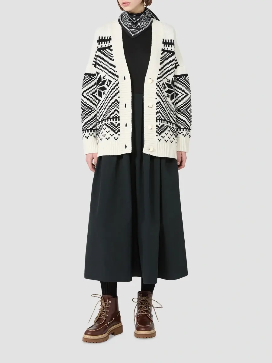 Weekend Max Mara Women's Jacquard Jersey and Taffeta Dress - Black | Thumbnail 2 Weekend Max Mara Women's Jacquard Jersey and Taffeta Dress - Black | Thumbnail 2