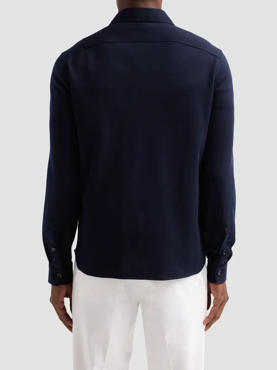 Isaia Men's Wool-Nylon-Blend Jersey Overshirt | Thumbnail 3