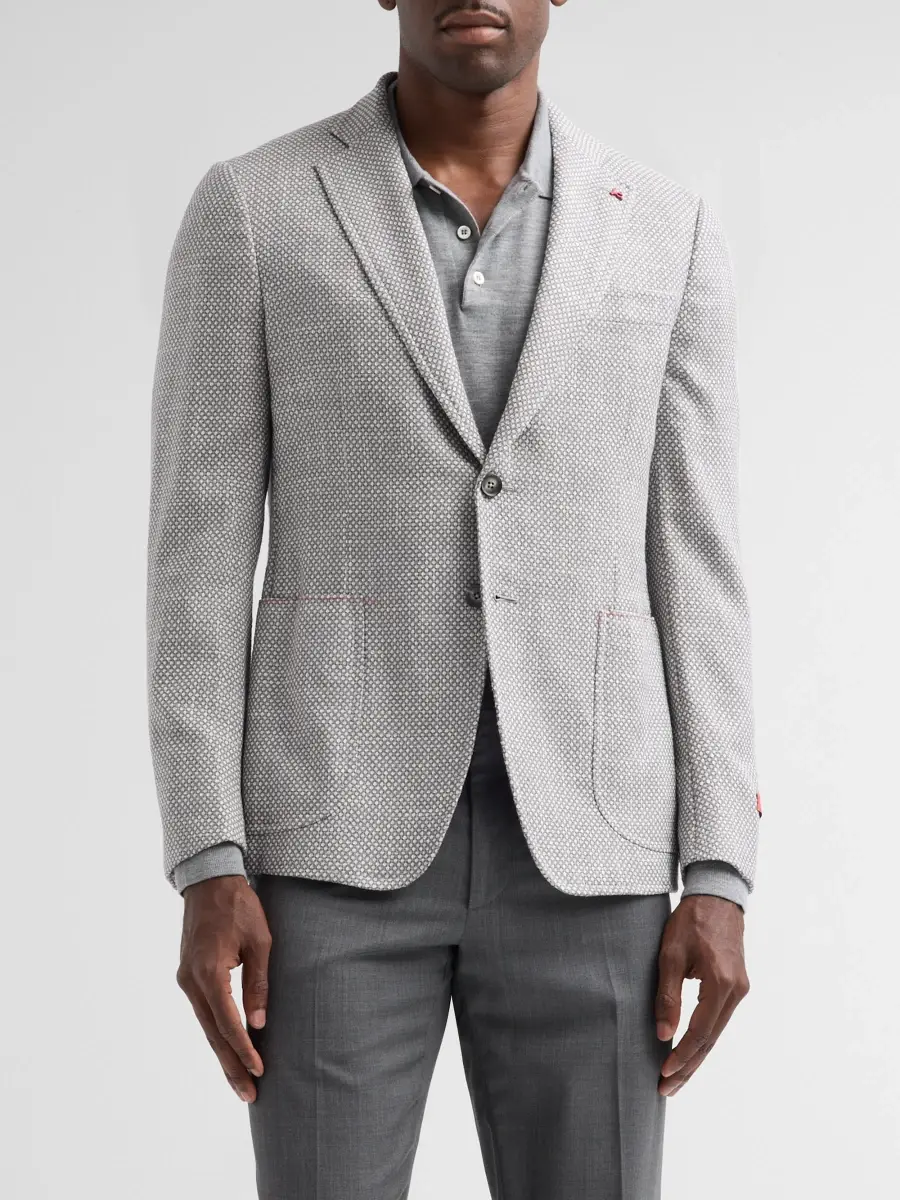 Isaia Men's Textured Birdseye Sport Coat | Thumbnail 4 Isaia Men's Textured Birdseye Sport Coat | Thumbnail 4