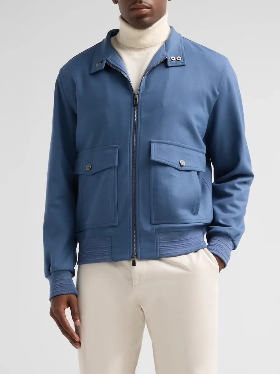 Isaia Men's Wool-Blend Bomber Jacket | Thumbnail 4 Isaia Men's Wool-Blend Bomber Jacket | Thumbnail 4
