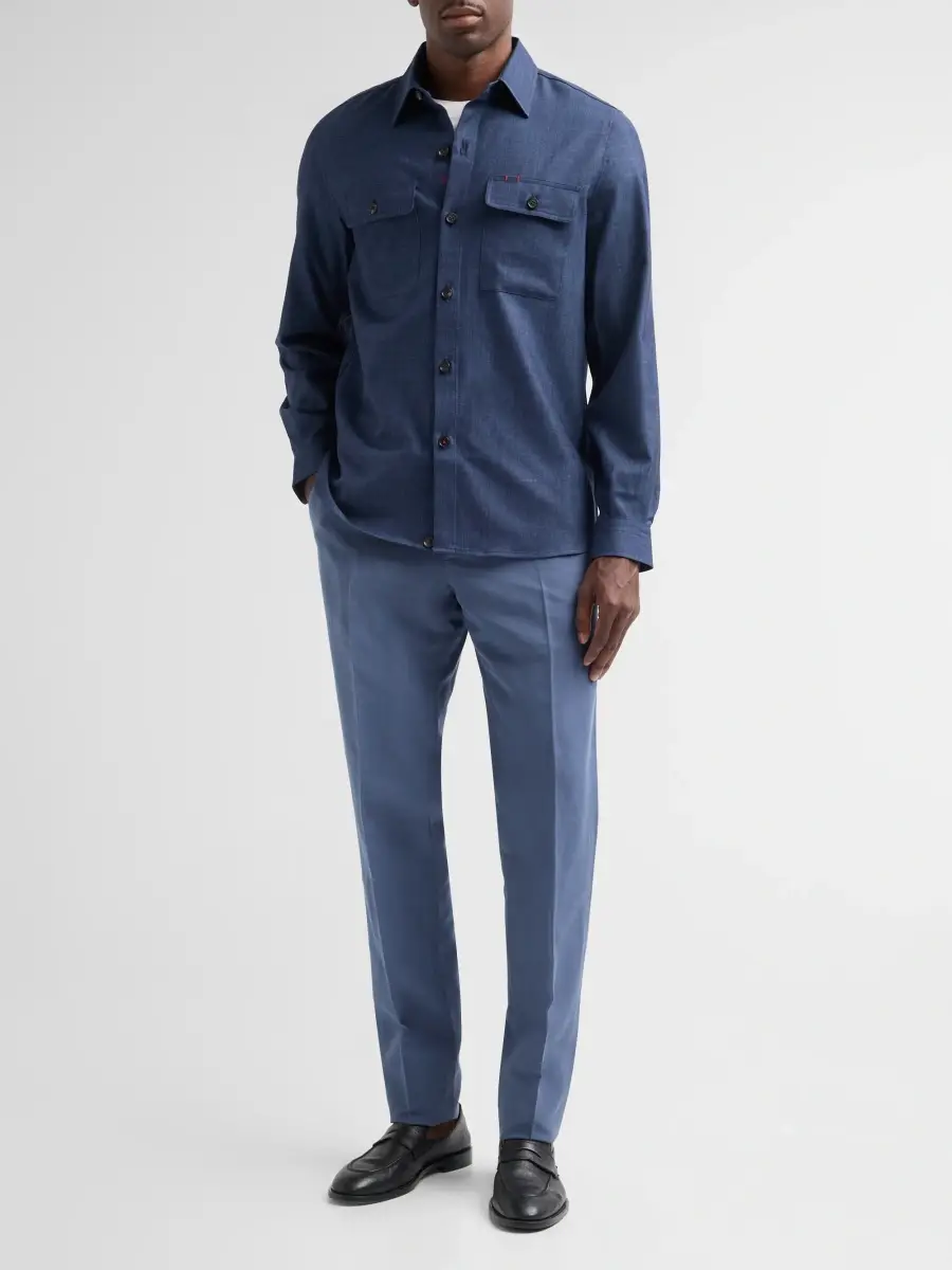 Isaia Men's Summertime Denim Overshirt | Thumbnail 2 Isaia Men's Summertime Denim Overshirt | Thumbnail 2