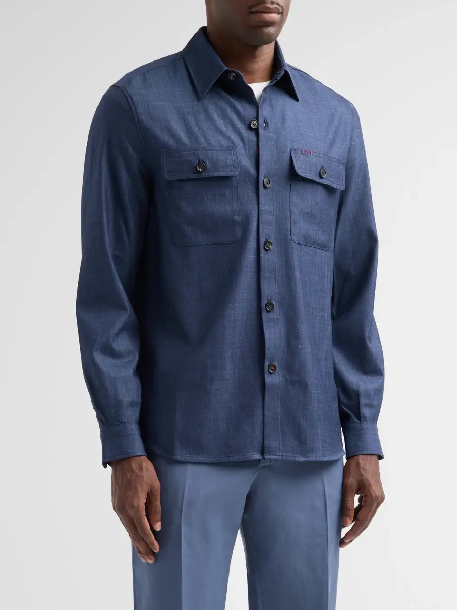 Isaia Men's Summertime Denim Overshirt | Thumbnail 4 Isaia Men's Summertime Denim Overshirt | Thumbnail 4