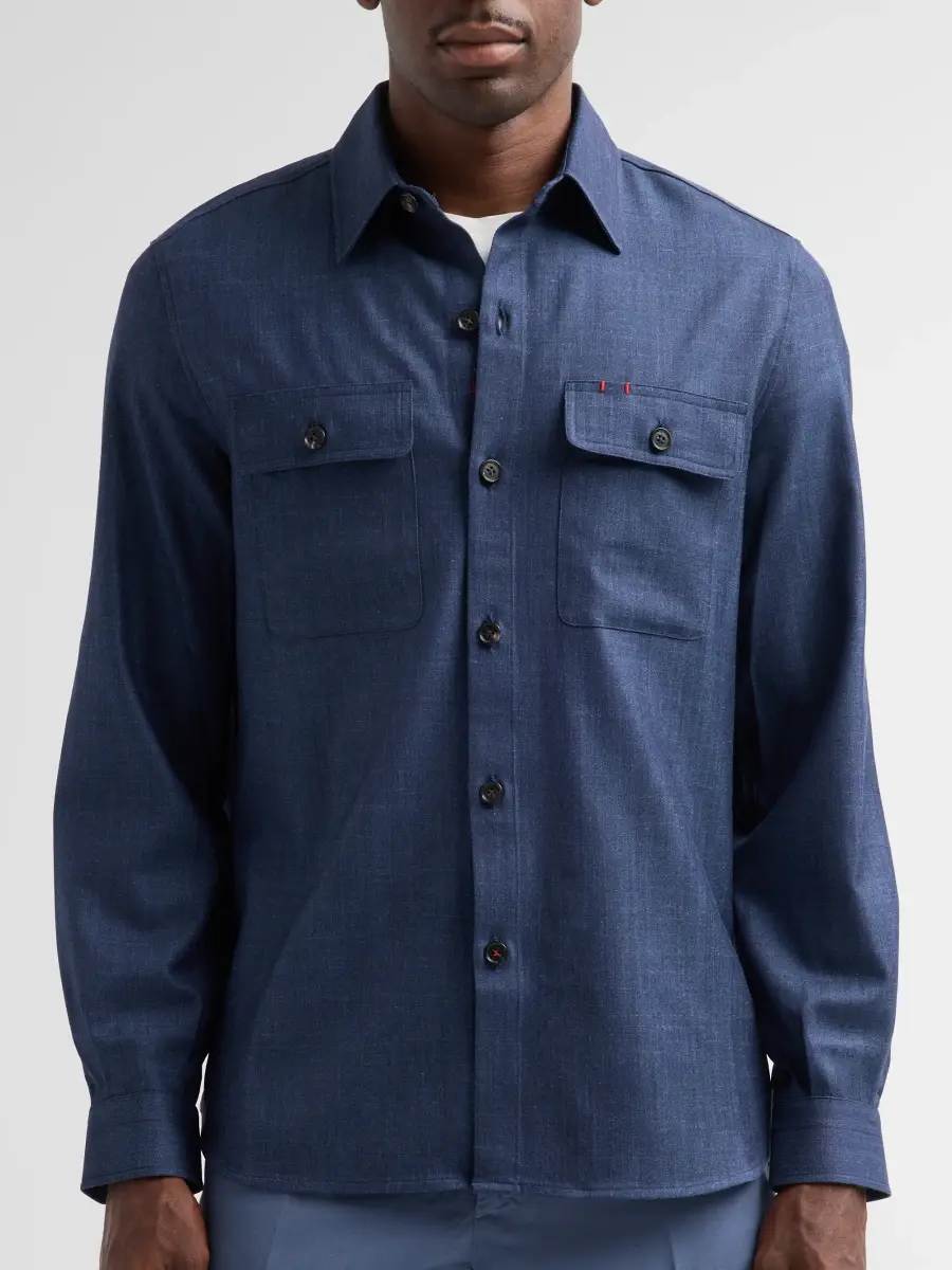 Isaia Men's Summertime Denim Overshirt | Thumbnail 5 Isaia Men's Summertime Denim Overshirt | Thumbnail 5