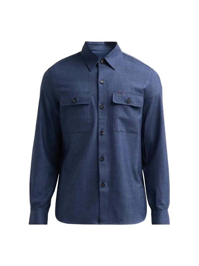 Isaia Men's Summertime Denim Overshirt