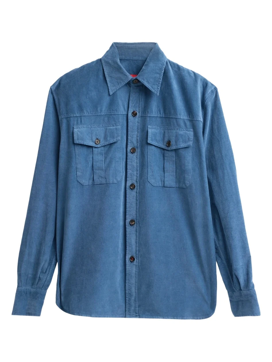 Isaia Men's Stretch-Cotton Corduroy Shirt