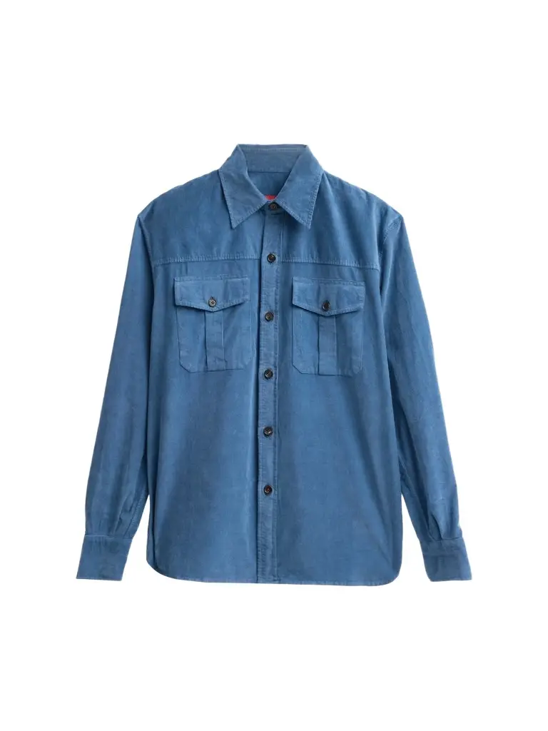 Isaia Men's Stretch-Cotton Corduroy Shirt