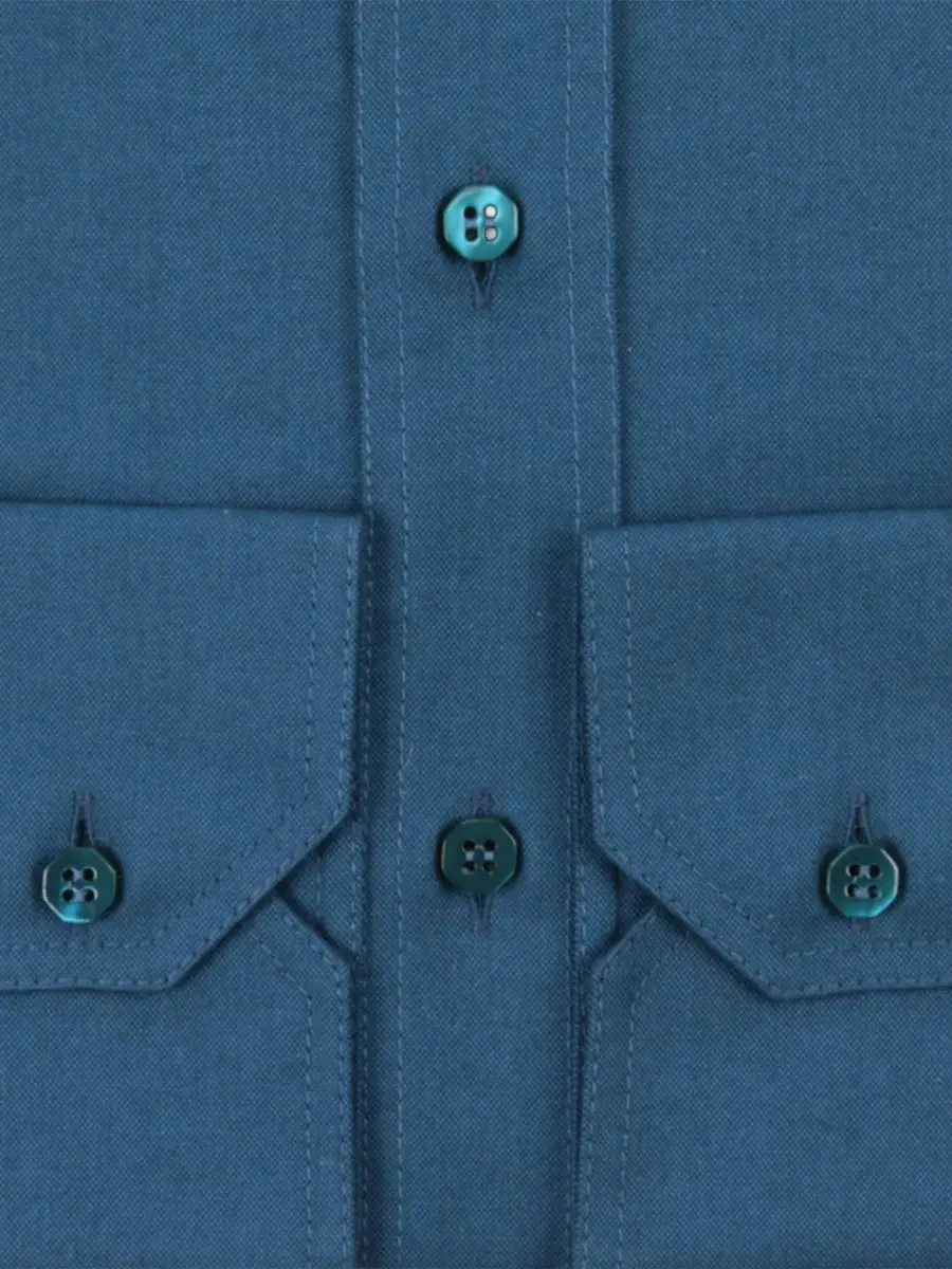 Stefano Ricci Men's Dress Shirt with Embroidered Eagle - Blue | Thumbnail 4 Stefano Ricci Men's Dress Shirt with Embroidered Eagle - Blue | Thumbnail 4