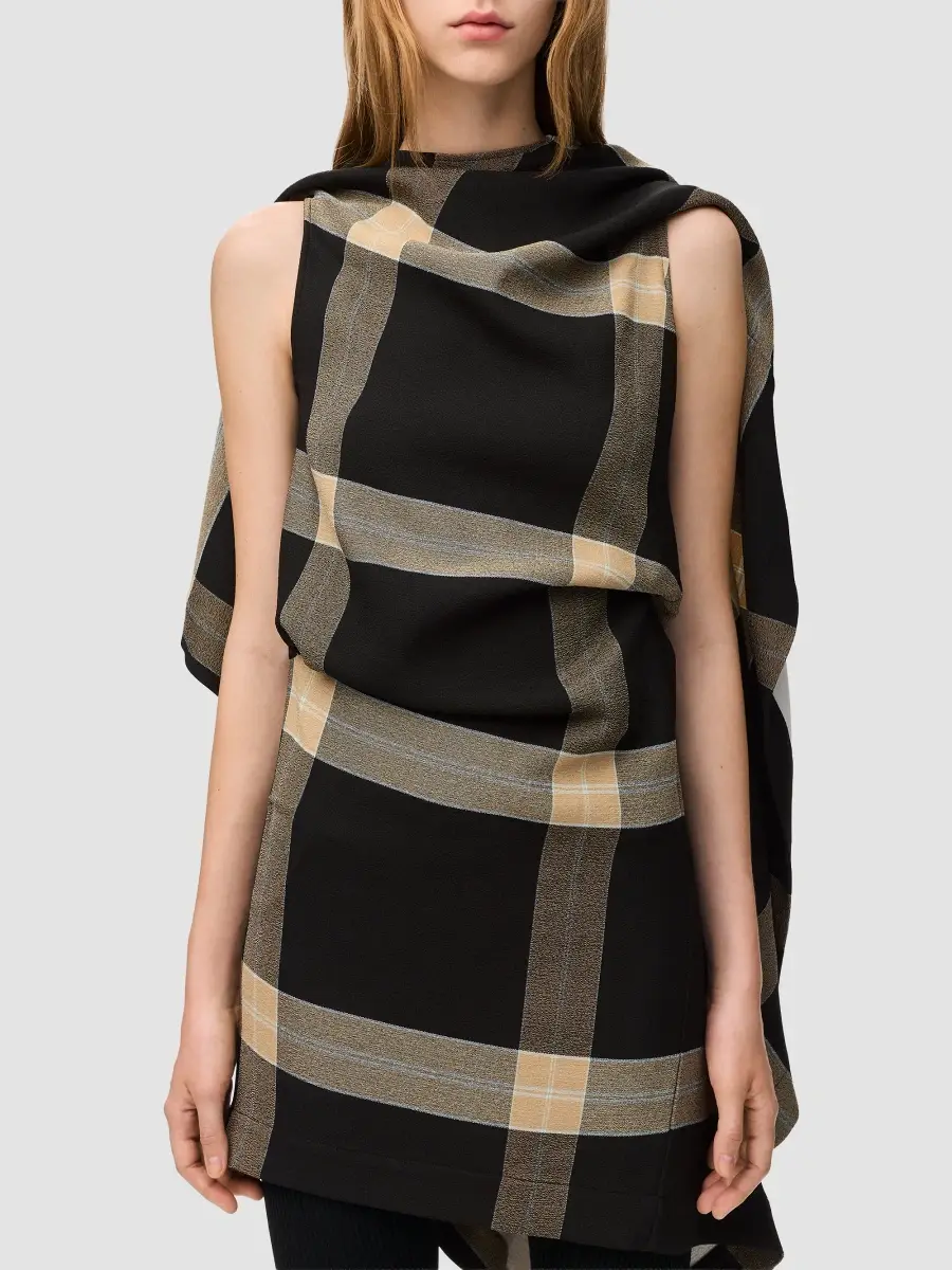 Loewe Women's Check Tieneck Minidress | Thumbnail 3 Loewe Women's Check Tieneck Minidress | Thumbnail 3
