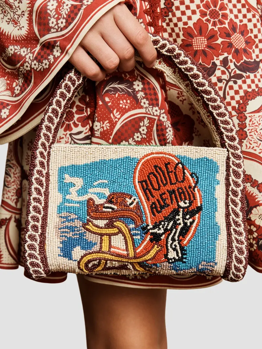 ALÉMAIS Women's Ace Beaded Barrel Top Handle Bag | Thumbnail 2 ALÉMAIS Women's Ace Beaded Barrel Top Handle Bag | Thumbnail 2