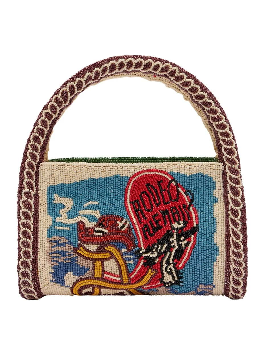 ALÉMAIS Women's Ace Beaded Barrel Top Handle Bag