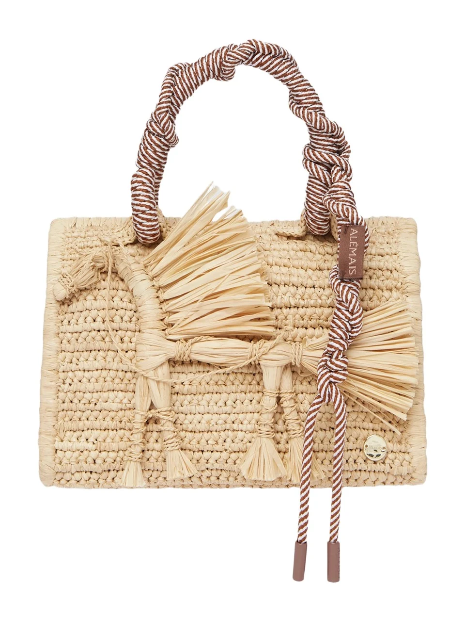 ALÉMAIS Women's Ace Horse Raffia Box Top Handle Bag