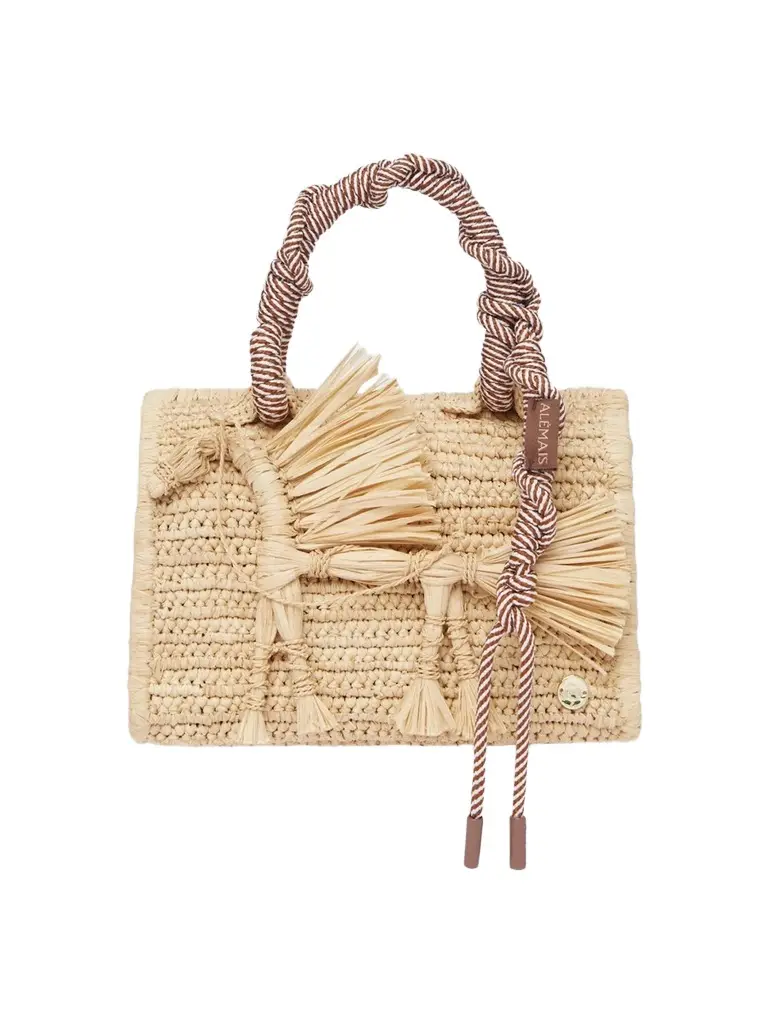 Women's Ace Horse Raffia Box Top Handle Bag Women's Ace Horse Raffia Box Top Handle Bag