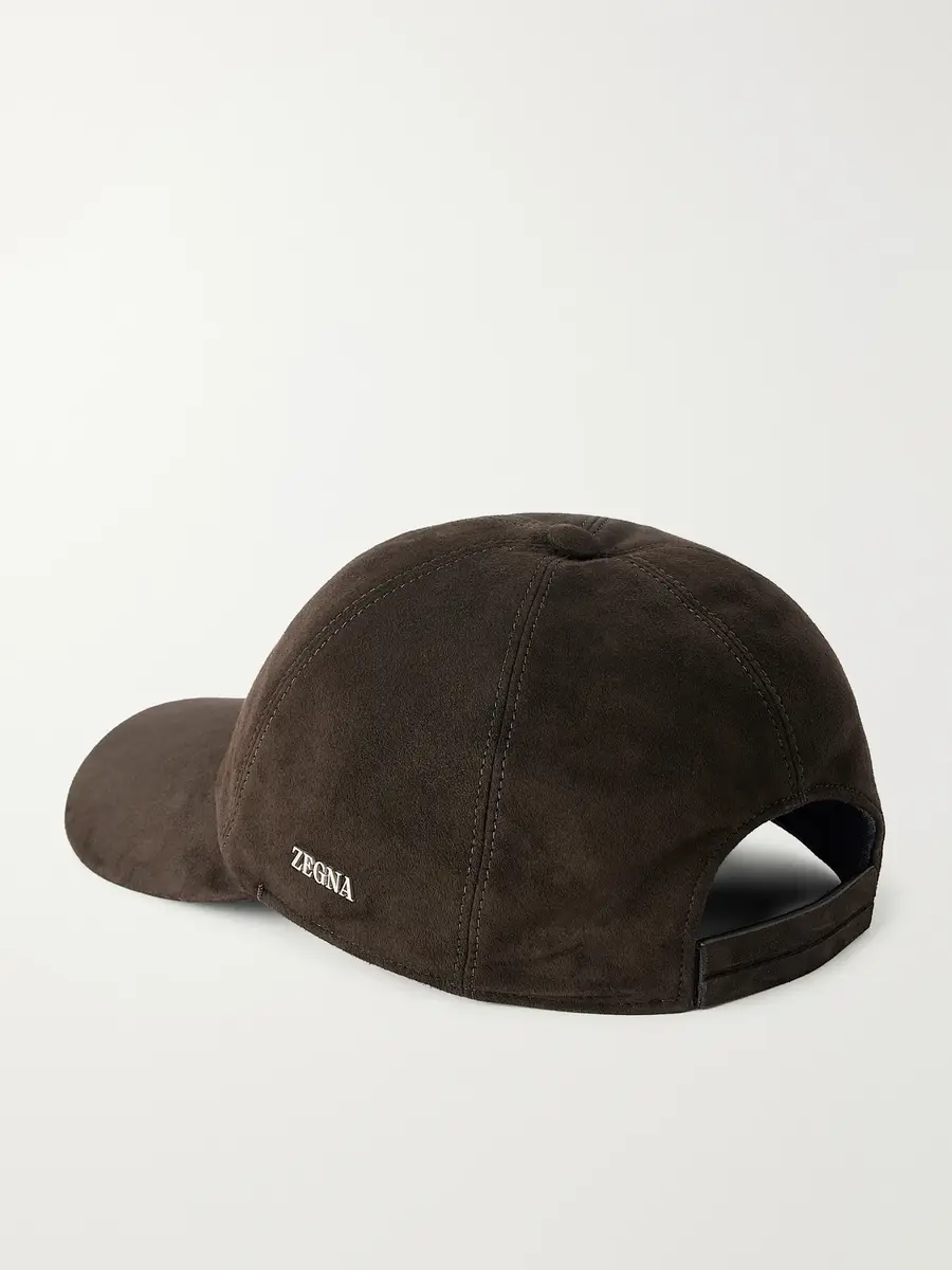 Zegna Secondskin Logo-Embellished Leather-Trimmed Suede Baseball Cap - Men | Thumbnail 4 Zegna Secondskin Logo-Embellished Leather-Trimmed Suede Baseball Cap - Men | Thumbnail 4