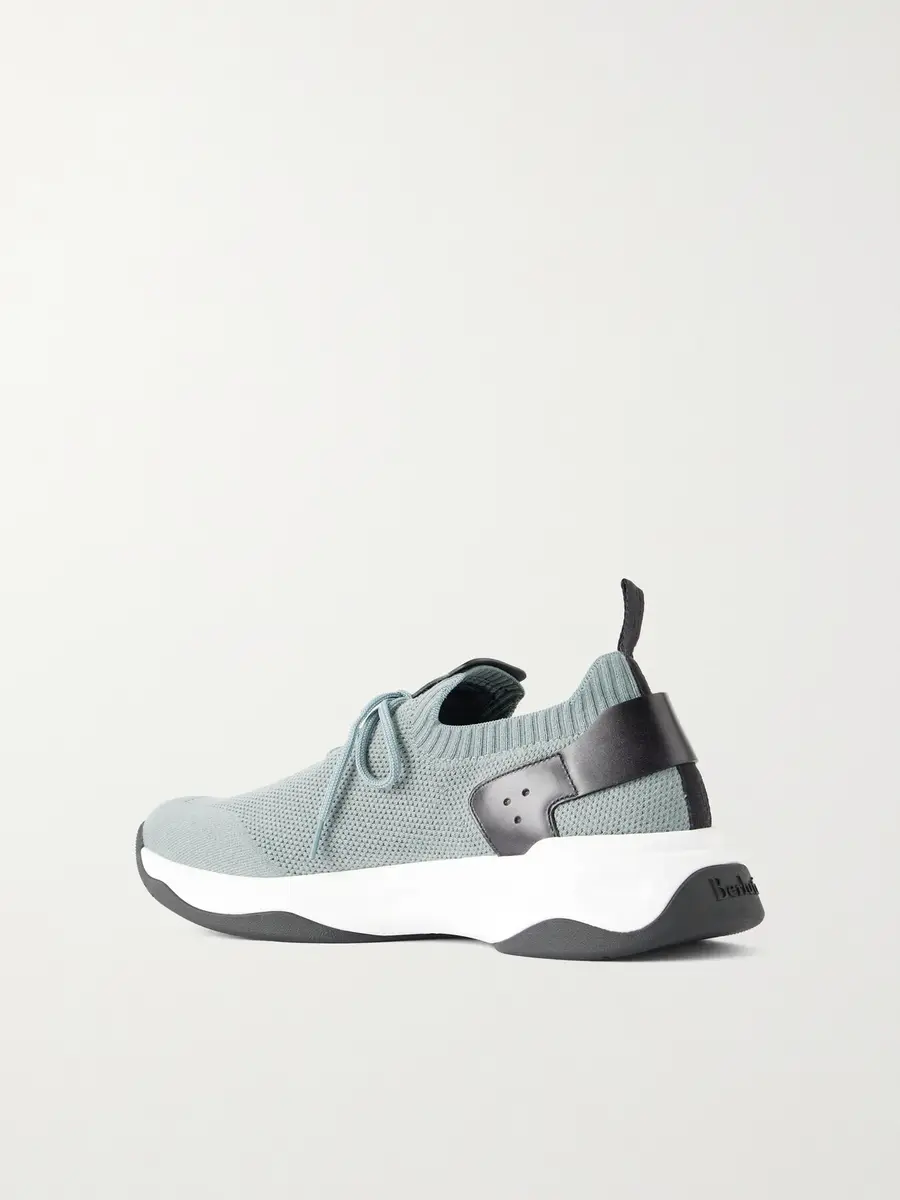 Berluti Shadow Leather-Trimmed Stretch-Knit Sneakers - Men | Thumbnail 4 Berluti Shadow Leather-Trimmed Stretch-Knit Sneakers - Men | Thumbnail 4