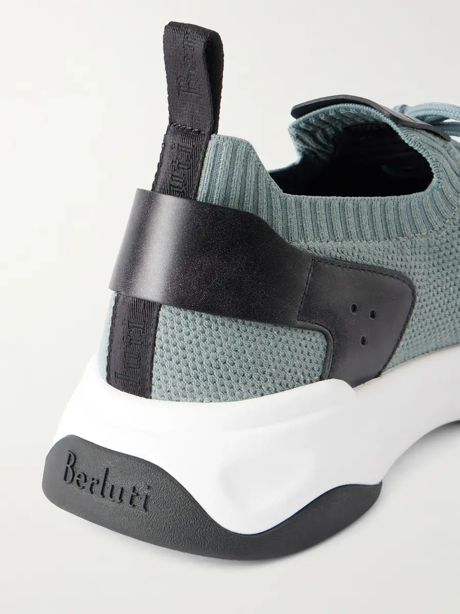 Berluti Shadow Leather-Trimmed Stretch-Knit Sneakers - Men | Thumbnail 5 Berluti Shadow Leather-Trimmed Stretch-Knit Sneakers - Men | Thumbnail 5