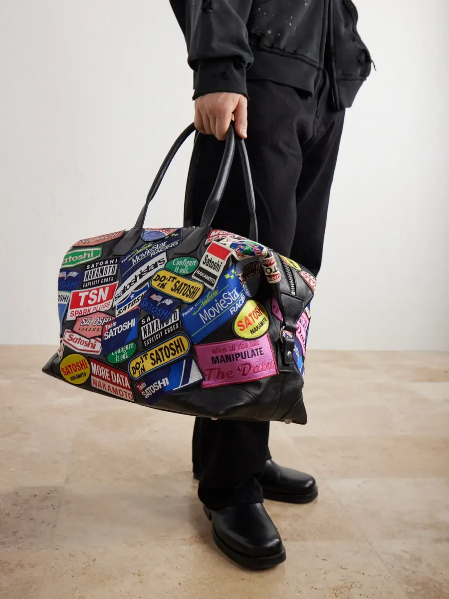 Satoshi Nakamoto Codex Patch Weekender Embellished Leather Bag - Men | Thumbnail 2 Satoshi Nakamoto Codex Patch Weekender Embellished Leather Bag - Men | Thumbnail 2