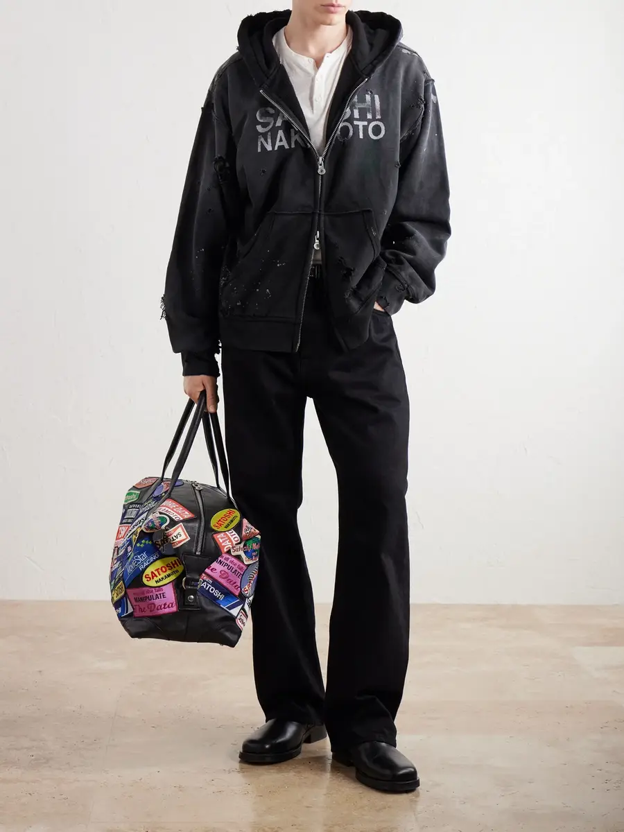 Satoshi Nakamoto Codex Patch Weekender Embellished Leather Bag - Men | Thumbnail 3 Satoshi Nakamoto Codex Patch Weekender Embellished Leather Bag - Men | Thumbnail 3