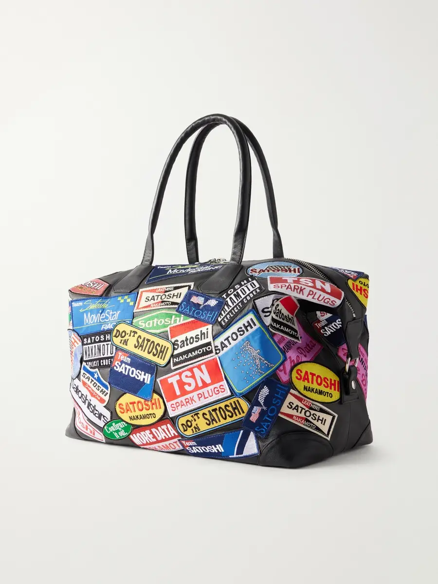 Satoshi Nakamoto Codex Patch Weekender Embellished Leather Bag - Men | Thumbnail 4 Satoshi Nakamoto Codex Patch Weekender Embellished Leather Bag - Men | Thumbnail 4