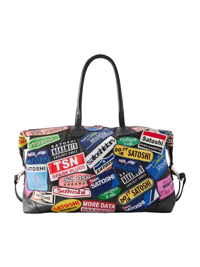 Satoshi Nakamoto Codex Patch Weekender Embellished Leather Bag - Men