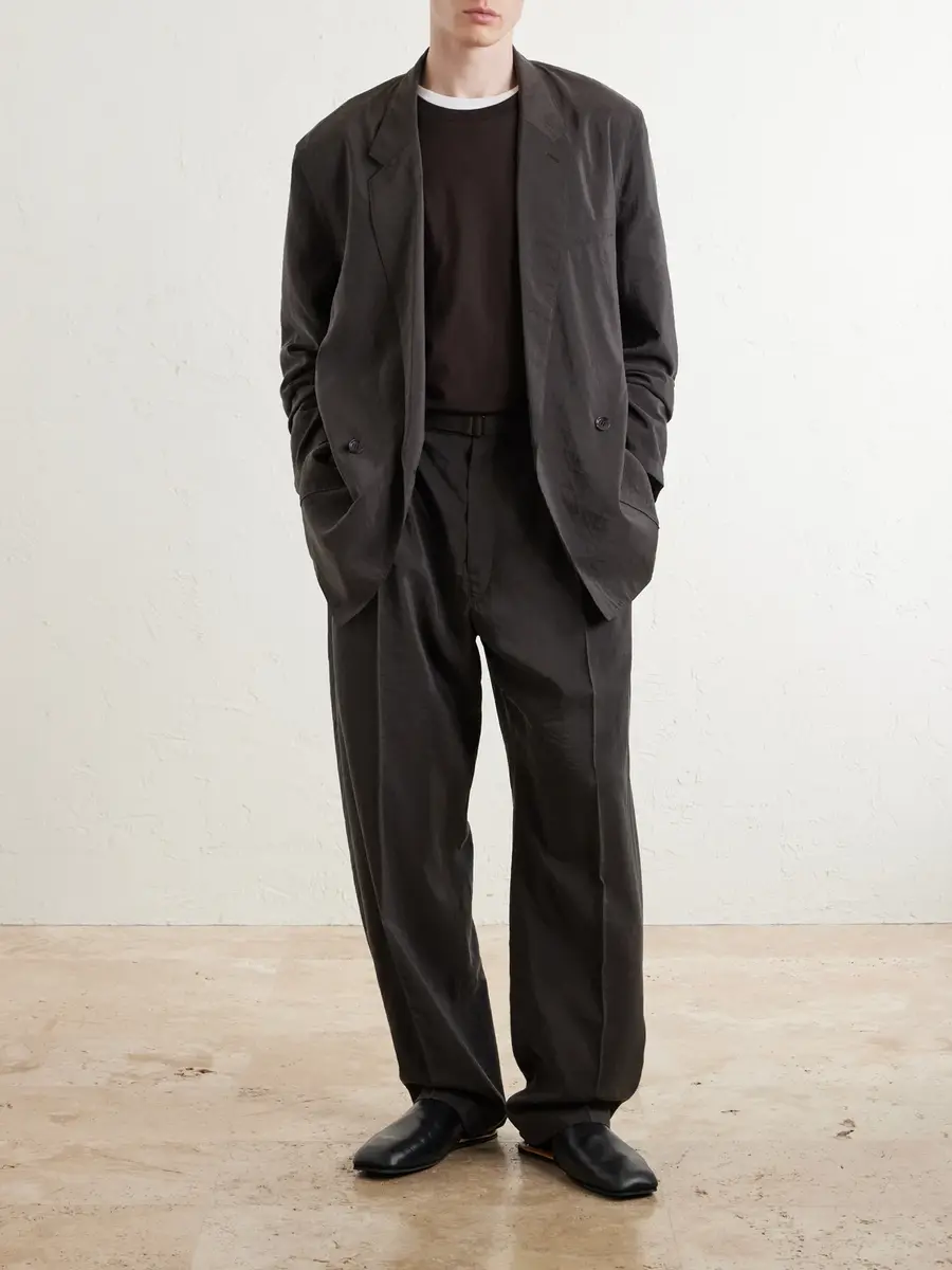 Lemaire Straight-Leg Silk-Blend Suit Trousers - Men | Thumbnail 2 Lemaire Straight-Leg Silk-Blend Suit Trousers - Men | Thumbnail 2