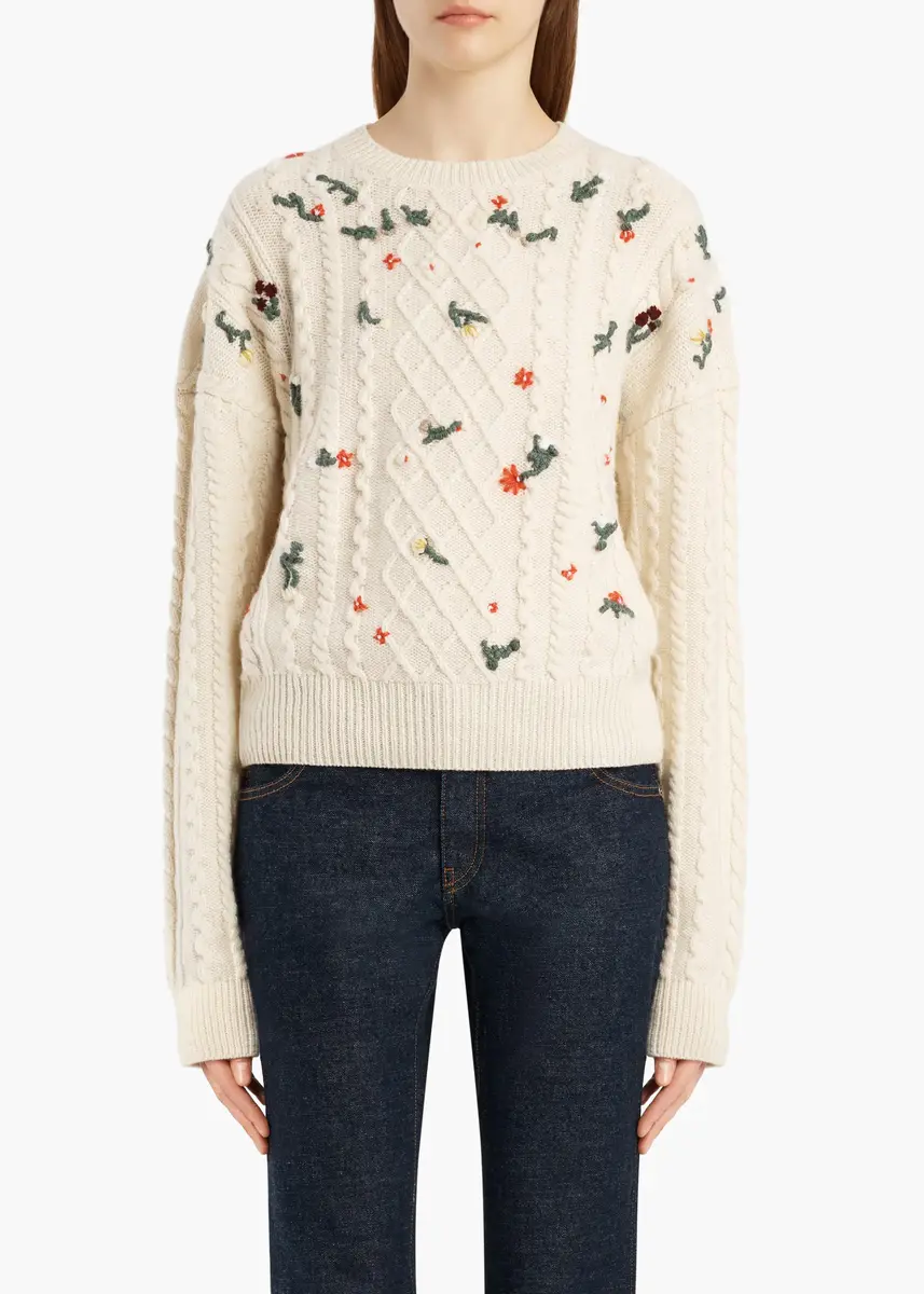 Khaite Elias Embroidery Sweater In | Thumbnail 3