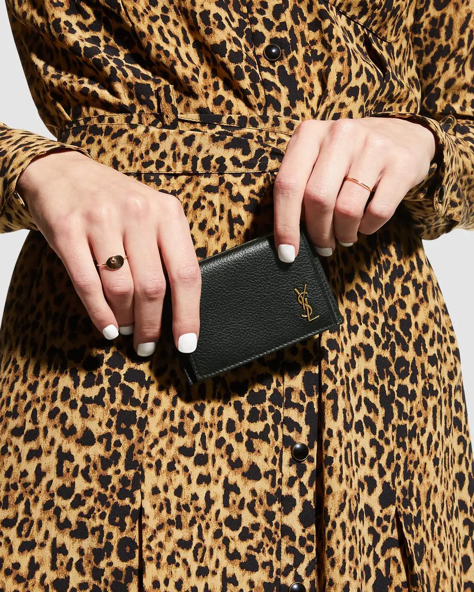 Saint Laurent YSL Tiny Monogram Flap Card Case in Leather | Thumbnail 2 Saint Laurent YSL Tiny Monogram Flap Card Case in Leather | Thumbnail 2
