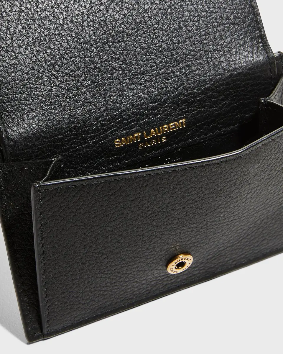 Saint Laurent YSL Tiny Monogram Flap Card Case in Leather | Thumbnail 4 Saint Laurent YSL Tiny Monogram Flap Card Case in Leather | Thumbnail 4