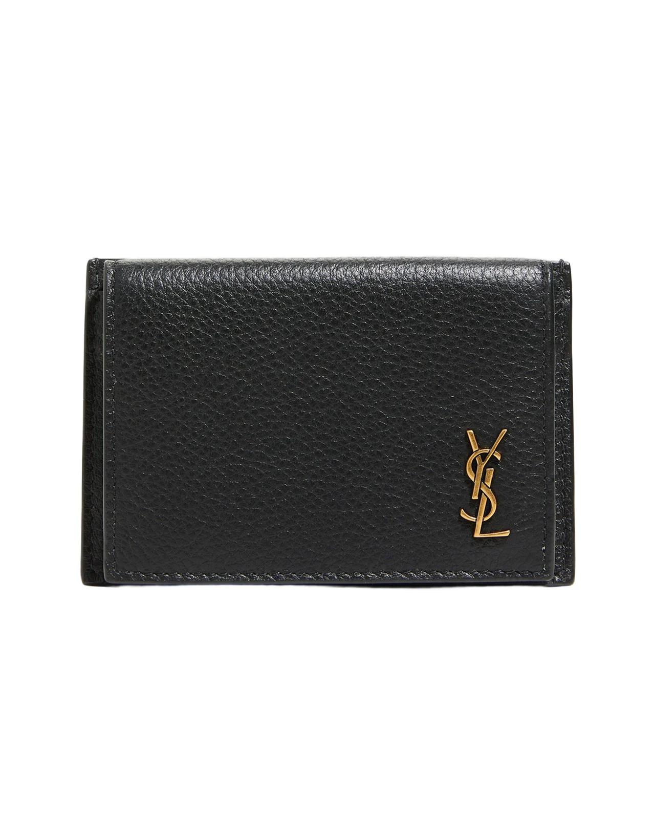 Saint Laurent YSL Tiny Monogram Flap Card Case in Leather