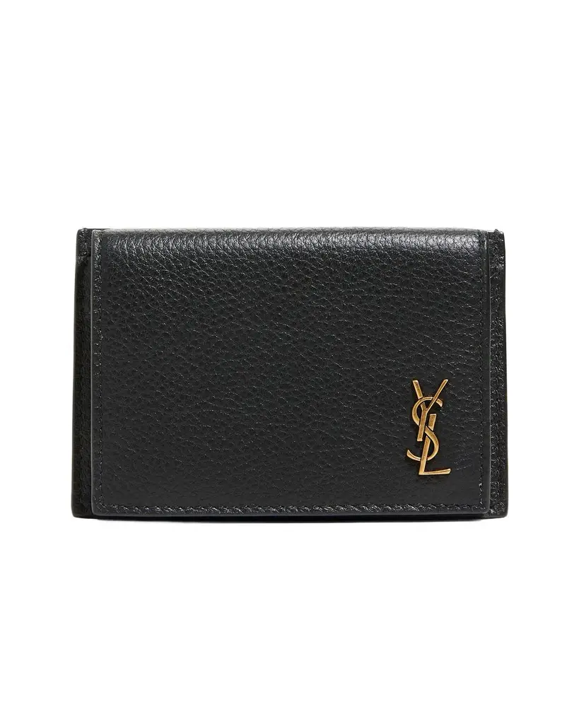 Saint Laurent YSL Tiny Monogram Flap Card Case in Leather