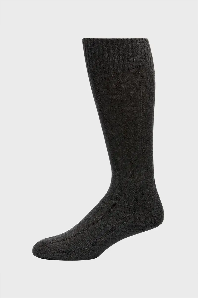 Neiman Marcus Men's Rib Cashmere Crew Socks | Thumbnail 3 Neiman Marcus Men's Rib Cashmere Crew Socks | Thumbnail 3
