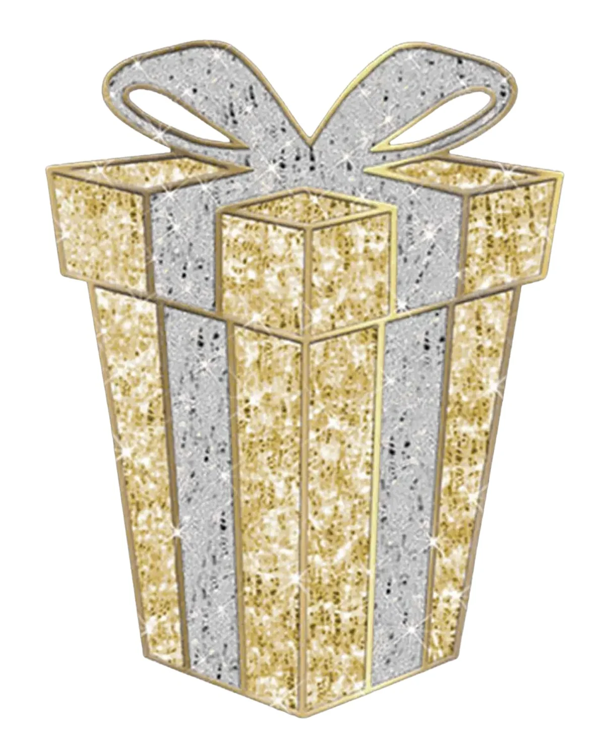 Barcana 2D Gift Box Outdoor Decoration with LED Lights, 36"