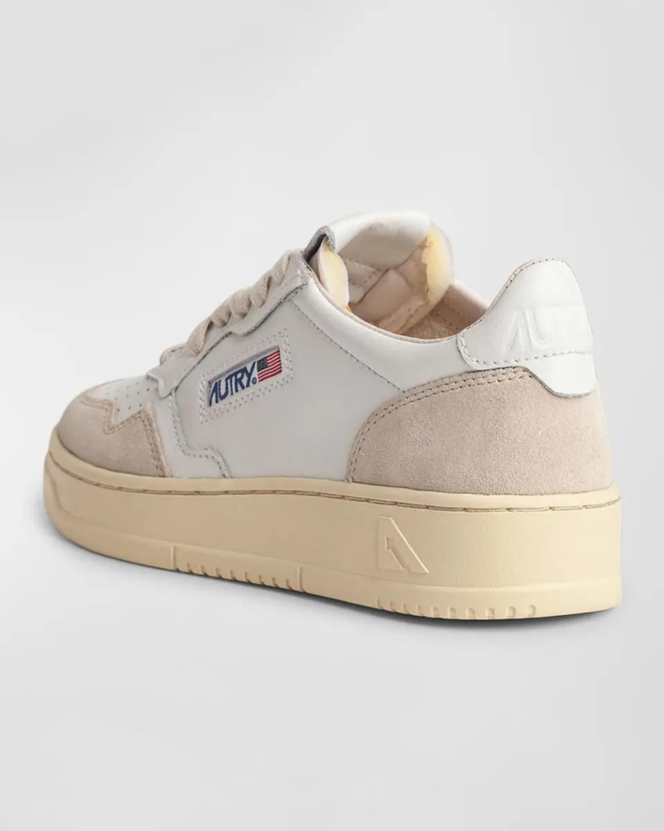 Autry Medalist Low-Top Mixed Leather Sneakers | Thumbnail 2